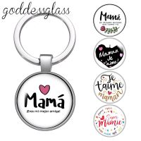 New Love Mama Happy mothers day Love Mom Mum glass cabochon keychain Bag Car key chain Ring Holder Charms keychains gift Key Chains