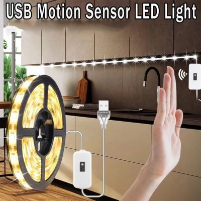 5M USB Sensor Light Strip PIR Motion Hand Scan LED Night Light USB LED Strip Tape Bedroom Home Kitchen Wardrobe Decoration LED Strip Lighting