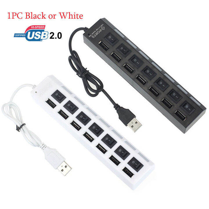 7-4พอร์ตusb-2-0อะแดปเตอร์ฮับตัวแยกเปิด-ปิดสวิทช์สำหรับpcแล็ปท็อปpc7-port-switch-hub-usb-hub-7-port-4พอร์ตเสียบปลั๊ก2-0