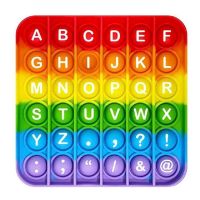 Rainbow English Alphabet Numbers Fidget Pop It Toys Game for Kid Push Bubble Early Education Sensory Toy Gift