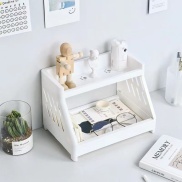 Kệ Nhựa Chân Mèo Để Bàn 2 Tầng Mini Trắng COLEEN decor bàn học phong cách