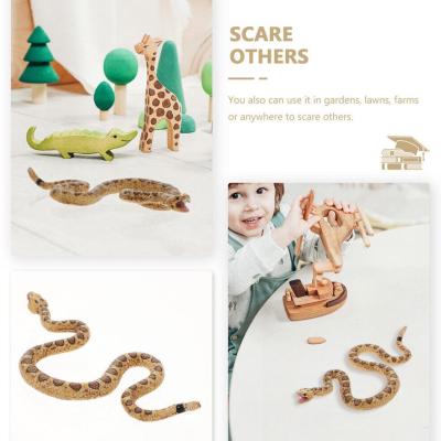 Rubber Artificial Snake Toy Simulation Animal Model Childrens Mini Toy Rattlesnake T2D9