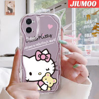 เคส JIUMOO สำหรับ OPPO A76 A96เคส A36รูปหมีแมวการ์ตูนลายดีไซน์ใหม่ขอบคลื่นเคสมือถือกันกระแทกแบบใสนิ่มเคสโปร่งใสลายกล้องถ่ายรูปฝาครอบป้องกันเรียบง่ายอ่อนโยน