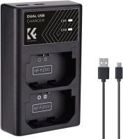 K&amp;F CONCEPT NP-FW50 battery + dual Charger แบต2ก้อน 7.4V 1100mAh พร้อมแท่นชาร์จแบบคู่ รับประกัน 1ปี