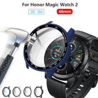 เคสคลุมทั้งหมดสำหรับ Honor Watch Magic 2 46มม. สร้อยข้อมือกระจกนิรภัยป้องกันหน้าจอสำหรับ Huawei Honor Magic 2เคสกรอบ PC