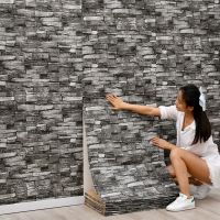 ♙✑ 1Pcs 77cmx70cm Sticker 3D Wall Sticker Imitation Brick Bedroom Home Decor Waterproof Self-adhesive DIY Wallpaper for Living Room