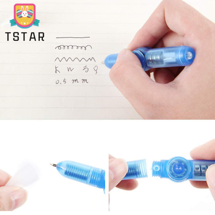 ts-fast-delivery-creative-flash-rotating-gel-pen-colored-led-light-student-random-color-led-colorful-luminous-spinning-pen-rolling-pen-ball-point-pen-learning-office-supplies-ซื้อทันทีเพิ่มลงในรถเข็น-