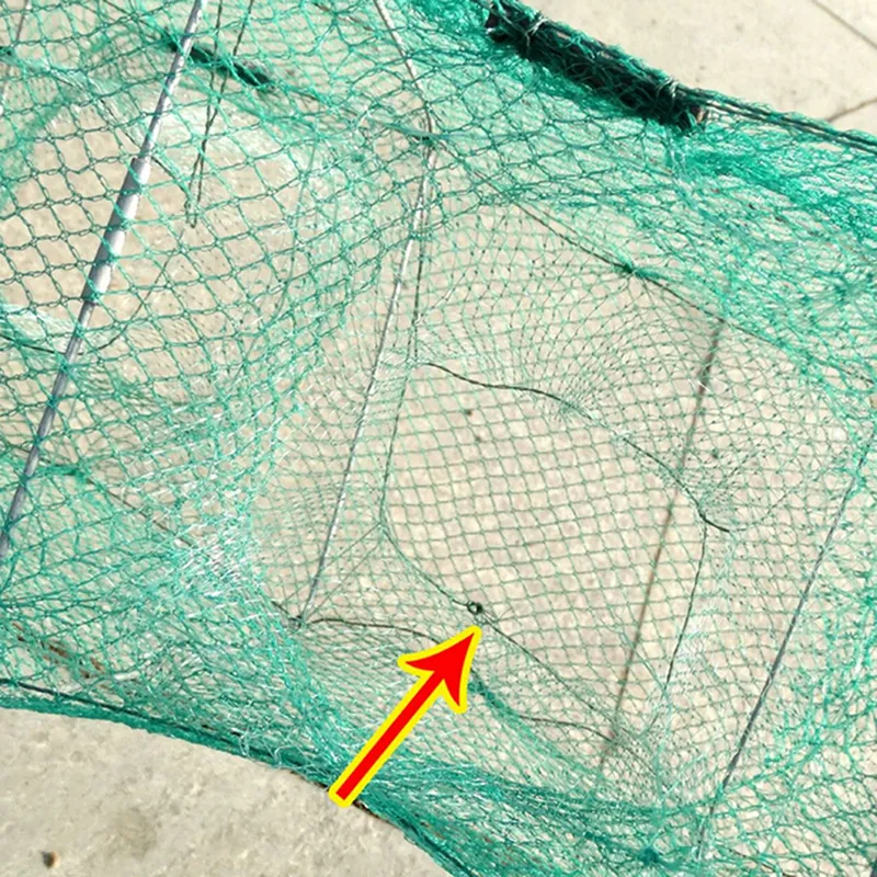 LOKIYA 2.4m Nylon Foldable Crab Catcher Fishing Net Live Trap Fish