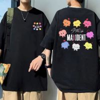 Stray Maxident Double Sided Print Tshirt Short Sleeve Men Korean Fashion Oversized Streetwear Cotton T-Shirts
