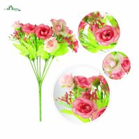 ✉❅✶ Autumn 15 heads/bouquet small bud roses bract simulation flowers silk rose decorative Flowers Home decorations for Wedding