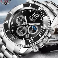 ZZOOI LIGE New Fashion Men Watch Top Brand Luxury Stainless Steel Quartz Watch For Men Waterproof Watches Sport Clock Male Chronograph