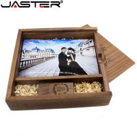 Hot JASTER ฟรีโลโก้ที่กำหนดเองการถ่ายภาพวอลนัทอัลบั้มรูป Usb กล่อง Usb Flash Drive U Disk Pendrive 8GB 16GB 32GB 64GB งานแต่งงานของขวัญ