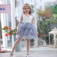 Summer New Girl Lace Dress Gauze Princess Vest Dress Girl Party Sundress Layered Dress Children Clothing E16900