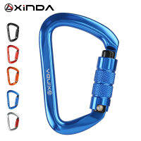 XINDA Professional ความปลอดภัย Auto Carabiner Multicolor 25KN ปีนเขา Rock Buckle ตะขออลูมิเนียม Mountaineer Equipment