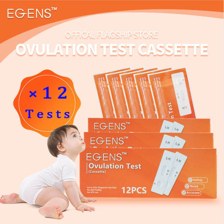 EGENS 12PCS LH Ovulation Test Cassette High Accuracy Ovulation