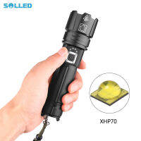 SOLLED XHP70 LED 5โหมด Dimming ความสว่างสูง USB Charging Flashlight