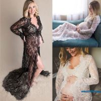 S✨ ront Split Long Maxi Maternity Dress Gown Photo Photography Prop