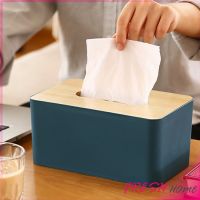 กล่องใส่กระดาษทิชชู่มีที่วางโทรศัพท์ ช่องอเนกประสงค์ Wood Tissue Box