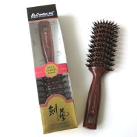 Free shipping 2 Pieces Black or Brown Boar Bristle Hair Brush Professional Comb for Hair Extensions Comb Brush