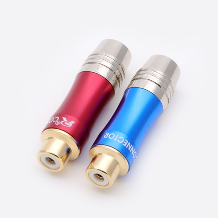 1pair-2pcs-rca-connector-wire-male-female-plug-audio-adapter-blue-amp-red-pigtail-speaker-plug-for-8mm-cable-gold-plated-watering-systems-garden-hoses