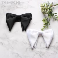 ▥℡△ Fashion Solid Color Big Bowties for Mens Banquet Bow Ties Man Business Formal Dress Bowknots Women Neckwear Wedding Cravat