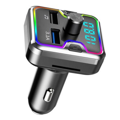 ชุดเครื่องส่งสัญญาณ FM แฮนด์ฟรีบลูทูธในรถยนต์ MP3 TF Card USB เครื่องเล่นเปลี่ยนเสียง3.1A ผู้รับเอยูเอ็กซ์สองเครื่องชาร์จ USB ที่รวดเร็ว