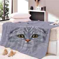 Cat nose disorder spring sky 3D warm Plush Fleece Blanket picnic sofa