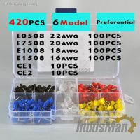 ☄◑ 420pcs Wire Ferrules Kit 22AWG 16AWG Bootlace Ferrules Crimp Terminal with Close End Cap