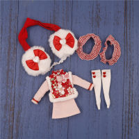 ICY DBS Blyth doll clothes Christmas style New year style clothes cute earmuffs Suitable for the 16 JOINT body Licca icy