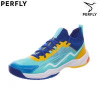 รองเท้าแบดมินตันสำหรับผู้ชาย MEN BADMINTON SHOES PERFLY BS900 PERFLY ULTRA LITE ORANGE BLUE