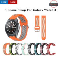 ℗♨ Silicone Strap for Samsung Galaxy Watch 3 45mm 41mm Sport Loop Double Color Replacement Rubberband for Galaxy Watch 3 45mm 41mm