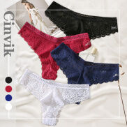 Cinvik 3 CáI Bộ QuầN LóT Ren Nữ Sexy Cotton Co GiãN QuầN LóT CủA Nữ Size S