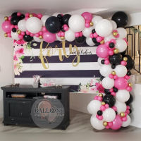 152pcs Black Hot Pink Balloon Garland Kit as Backdrop For Baby Shower Birthday Party Decorations Wedding Balloon Party Globos