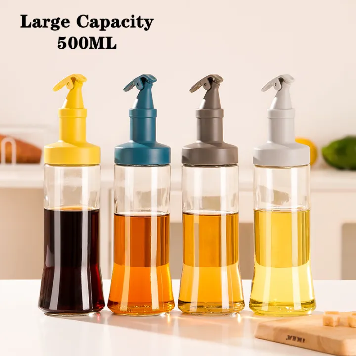 500ML Oil Bottle Glass Oil Dispenser Sesame Oil Soy Sauce Vinegar ...