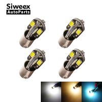 4 Pcs H6W BAX9S LED Bulbs 8 SMD 5730 Car Interior Reading Door Side Marker Lights Warm/White DC 12V Auto License Plate Lamps Bulbs  LEDs HIDs