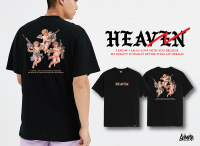 9.9 SALE  ® เสื้อ Oversize รุ่น Heaven Cupid ( ลิขสิทธิ์แท้ ) สีดำ เสื้อตัวใหญ่  M L OS