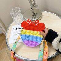 【Hot Sale】 Childrens Messenger Press Silicone Small Rodent Mickey Minnie Shoulder Round