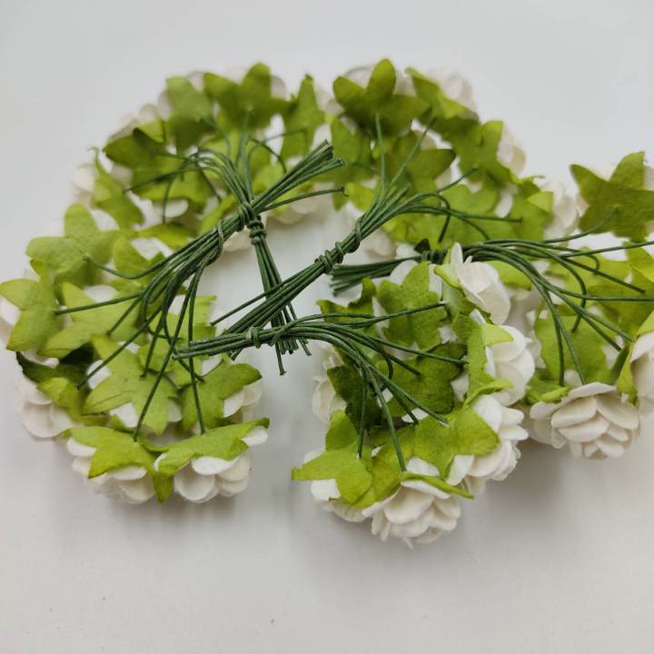 10-ดอก-ขาว-ดอกไม้กระดาษสา-ดอกไม้ประดิษฐ์-ดอกไม้กระดาษ-ดอกกุหลาบ-15-mm