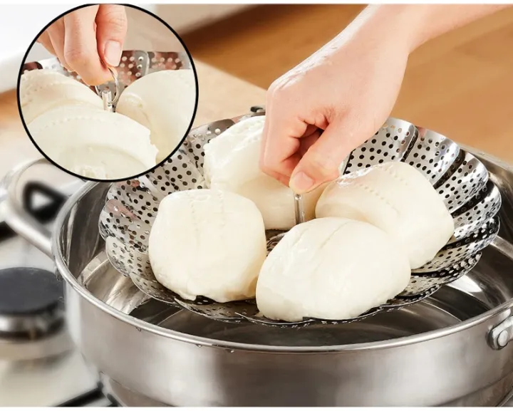 Vegetable Steamer Basket, Stainless Steel Folding Steamer Basket Insert