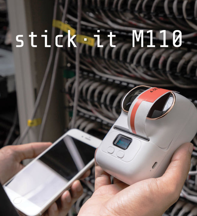 ฟรีสติ๊กเกอร์-2-ม้วน-stick-it-รุ่น-m110-สีขาว-เครื่องปริ้นพกพา-เครื่องพิมพ์สติ๊กเกอร์บาร์โค้ด-ไร้สาย-ไม่ใช้หมึก-ป้ายจิวเวลรี่-มาร์คสายไฟ