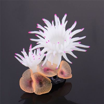 Aquarium Simulation Coral Decoration Silicone Artificial Fish Tank Fake Coral Plant Underwater Aquatic Sea Anemone Ornament