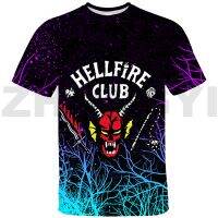 2023 New3D พิมพ์ Hellfire คลับขนาดใหญ่เสื้อยืดกราฟิกตลกอะนิเมะคนแปลกหน้าสิ่งที่ฤดูกาล4เสื้อยืดแฟชั่นหญิงเสื้อผ้าเด็กประเดิม