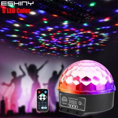 ESHINY MINI 36W Crystal Magic Ball RGB 6 Color LED Stage Effect Light Rotating Full Color DJ Dace Party Room Disco Bulb Lamp R5