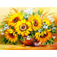 Sunflower Flower DIY 11CT Embroidery Cross Stitch Kits Craft Needlework Set Cotton Thread Printed Canvas Home Wholesale