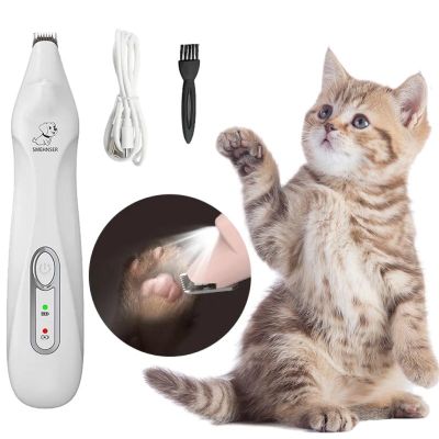 USB Rechargeable Professional Pet Pedicure Clipper Dog Paw Trimmer Dog Clippers with LED Light Low Noise Cat Shaver Clipper
