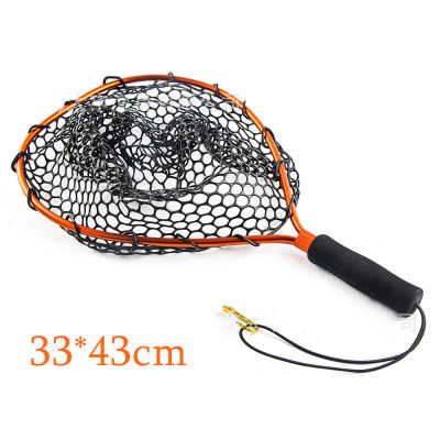 New Folding Portable Fishing Net Aluminum Alloy Fishing Hand Net Landing Net Rubber Coating Network Fishing Accessories