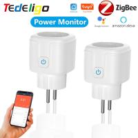 [HOT GELLXKOWOIGHIO 527] Tuya สมาร์ท Zigbee ซ็อกเก็ตสวิทช์220โวลต์16A สหภาพยุโรปเสียบอะแดปเตอร์ที่มีการตรวจสอบพลังงานไร้สายเสียงการควบคุมระยะไกลจับเวลาสำหรับ Alexa Google