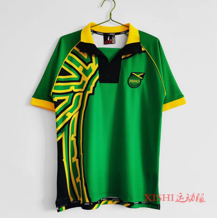 1998จาเมกา-retro-เสื้อเจอร์ซีย์เตะฟุตบอลเสื้อยืดฟุตบอลชายเสื้อ