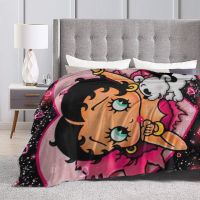 3D-Printed Blanket Betty Flannel Blanket Bed Throw Soft Cartoon Printed Bedspread Sofa Gift