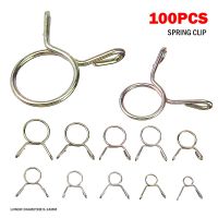 100Pcs 5-14mm Hose Pipe Tube Clamps Silicone Pipe Clamp Reusable for Band Clamp Metal Fastener Assortment Kit